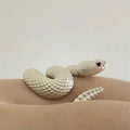 Serpent's Coil gothic rattlesnake wrap ring with detailed metal scales coiled around a finger - view 3 of 4