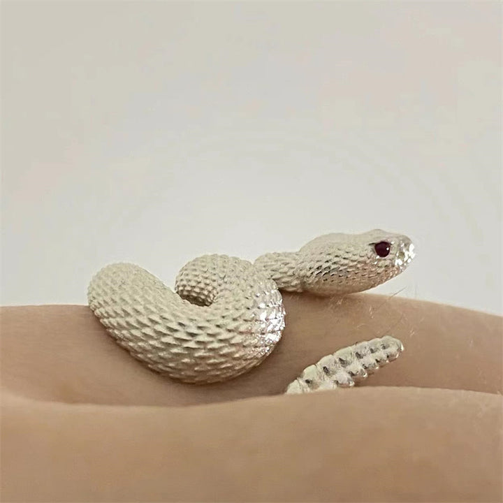 Serpent's Coil Adjustable Rattlesnake Ring